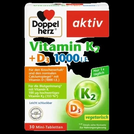 Doppelherz Vitamin K2 plus D3 1000 IU – manufacturer product image